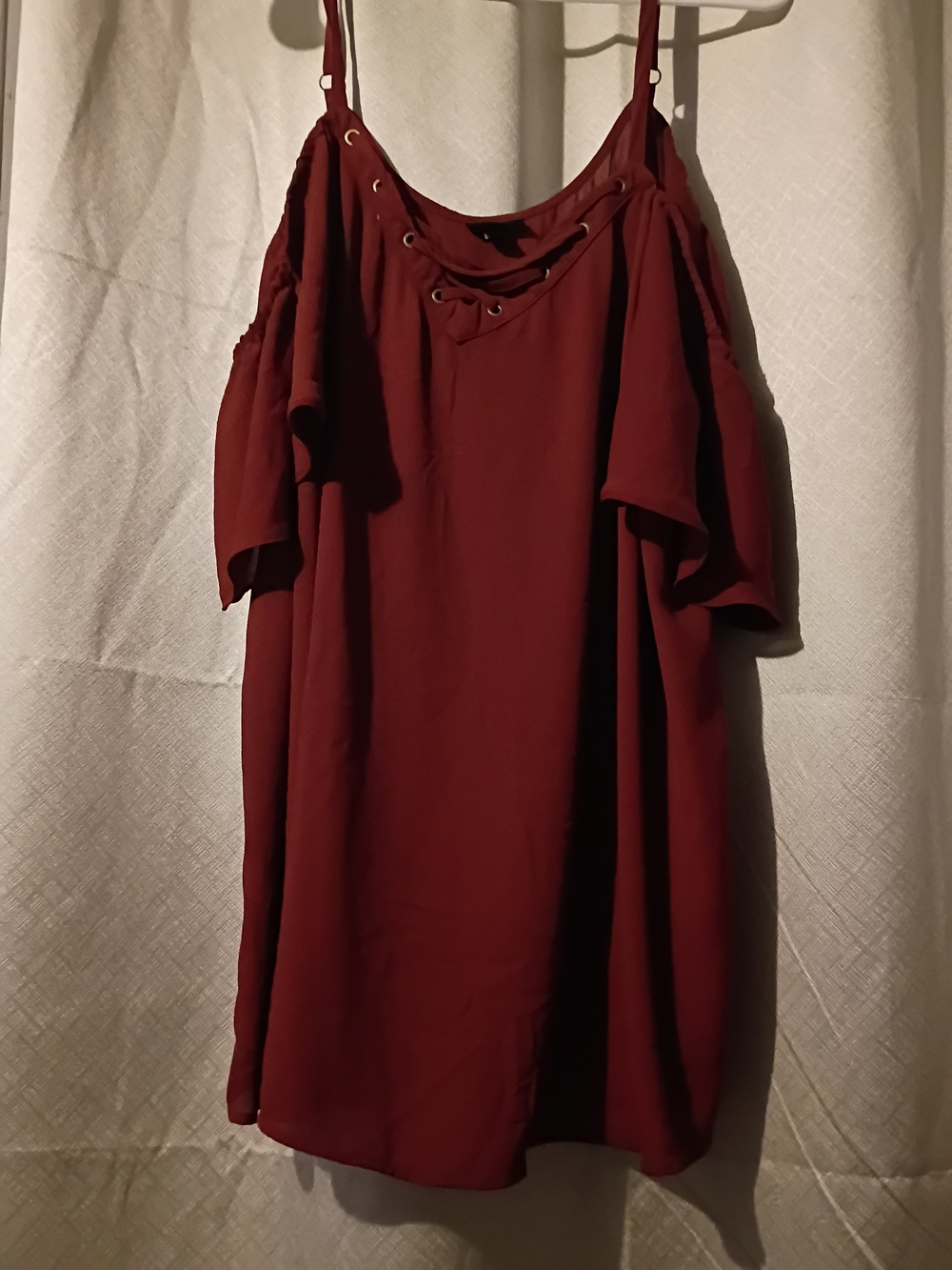 Torrid Lace Up Cold Shoulder Top Flutter Sleeve Adjustable Straps 3X